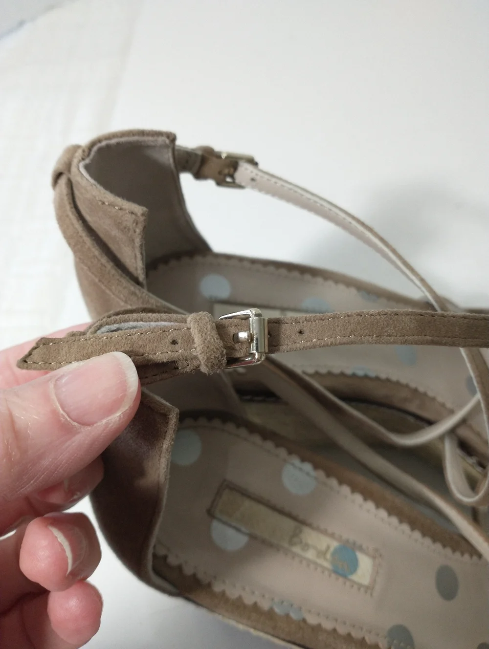 Boden Women's Strappy Suede Espadrille Wedge‎ Taupe Size 10.5, UK 42